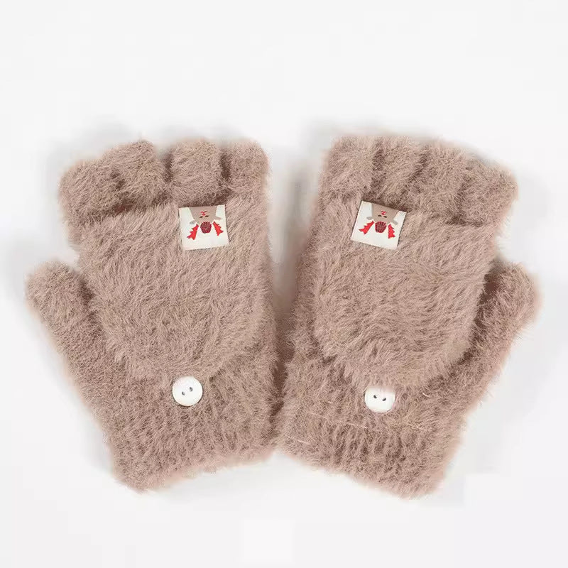 Gants sans doigts en maille, 2 coloris, femme