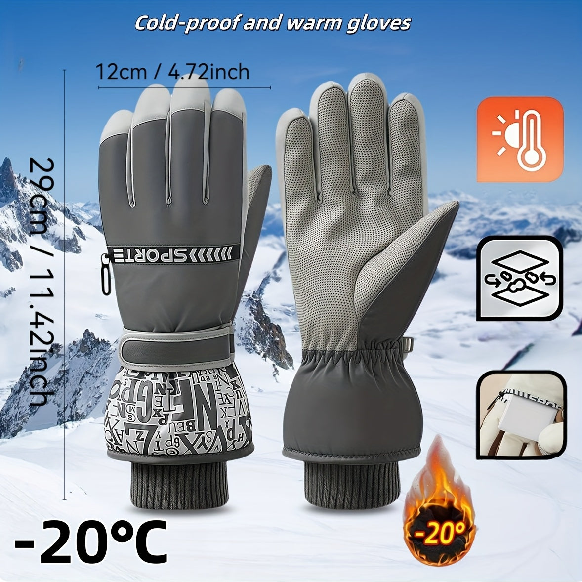 Gants tactiles coupe-vent thermiques en maille, 2 coloris