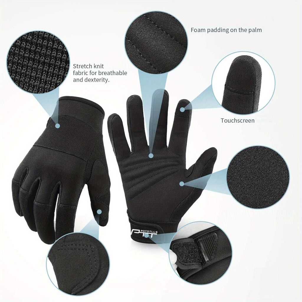 Gants tactiles à poignet froncé en softshell