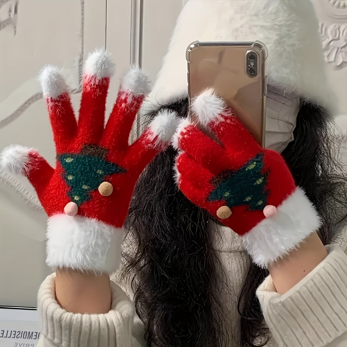 Gants en maille — lot de 2 paires, 4 coloris, jacquard