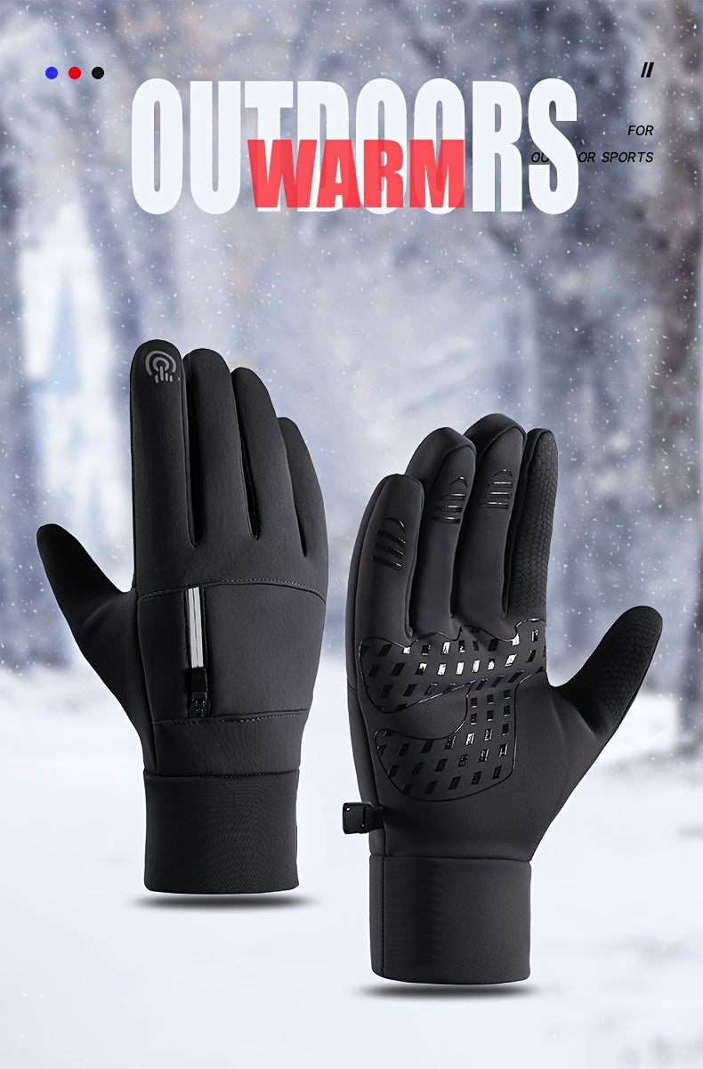 Gants tactiles antidérapants à picots en softshell, gris