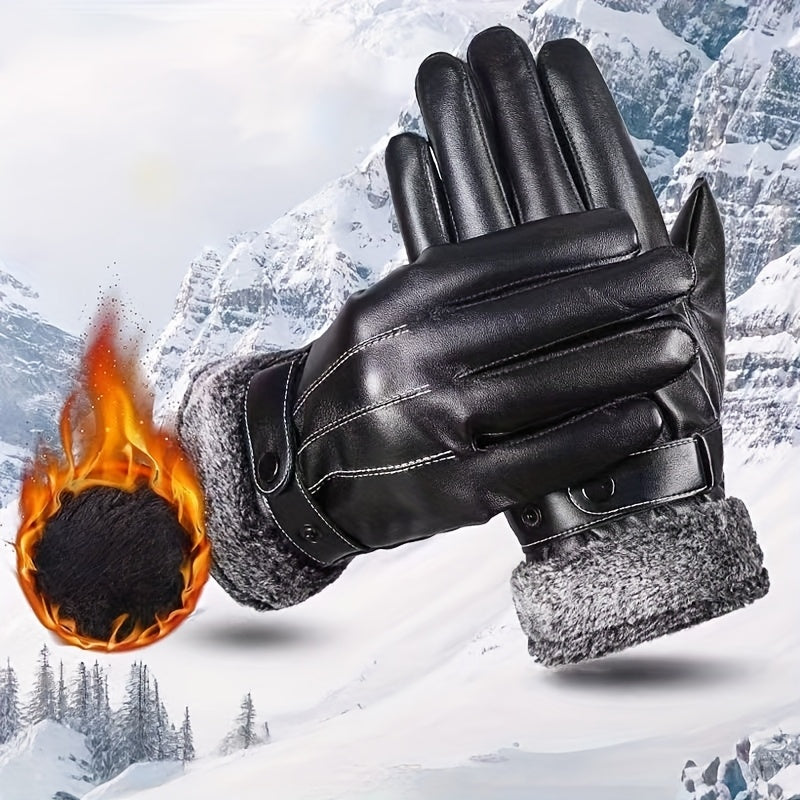 Gants tactiles thermiques en cuir
