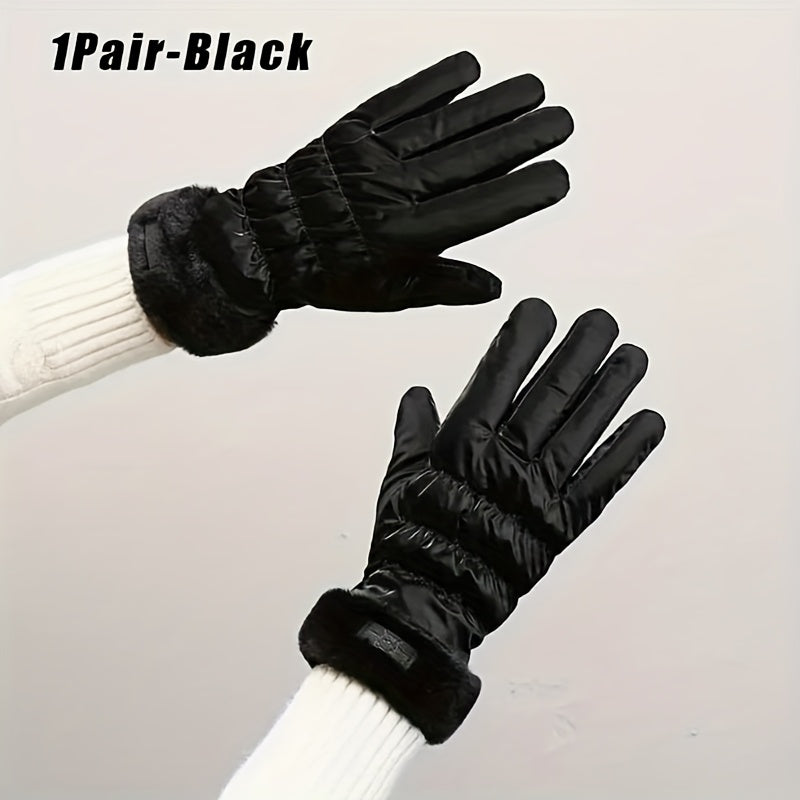 Gants coupe-vent thermiques en maille, pour le grand froid, 4 coloris, noir
