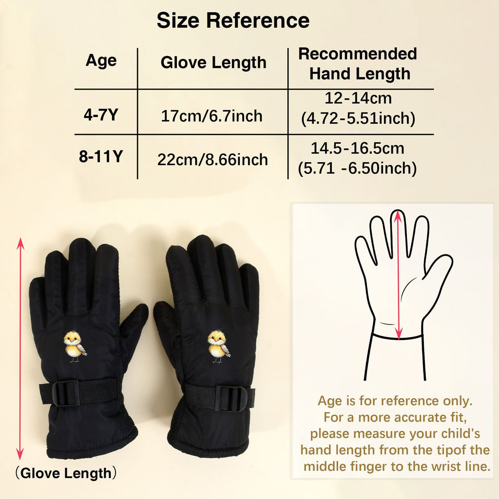 Gants de ski pour enfant, noir