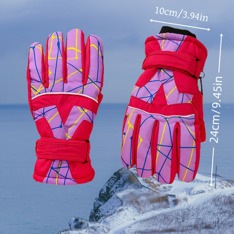 Gants en maille pour enfant, bleu foncé