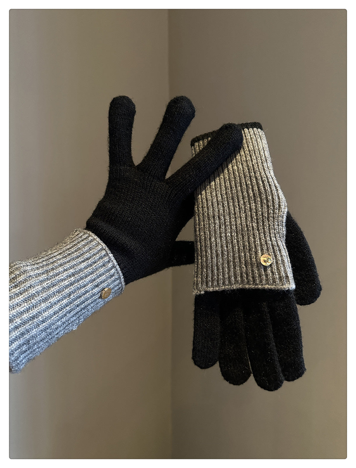 Gants sans doigts doublés en laine