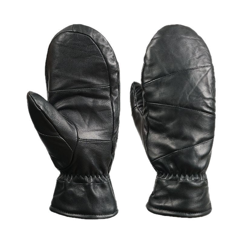 Gants mitaines coupe-vent doublés en maille, noir