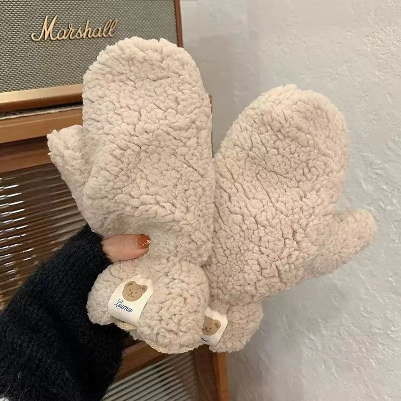 Gants Ours en Laine d'Agneau (Beige) Image
