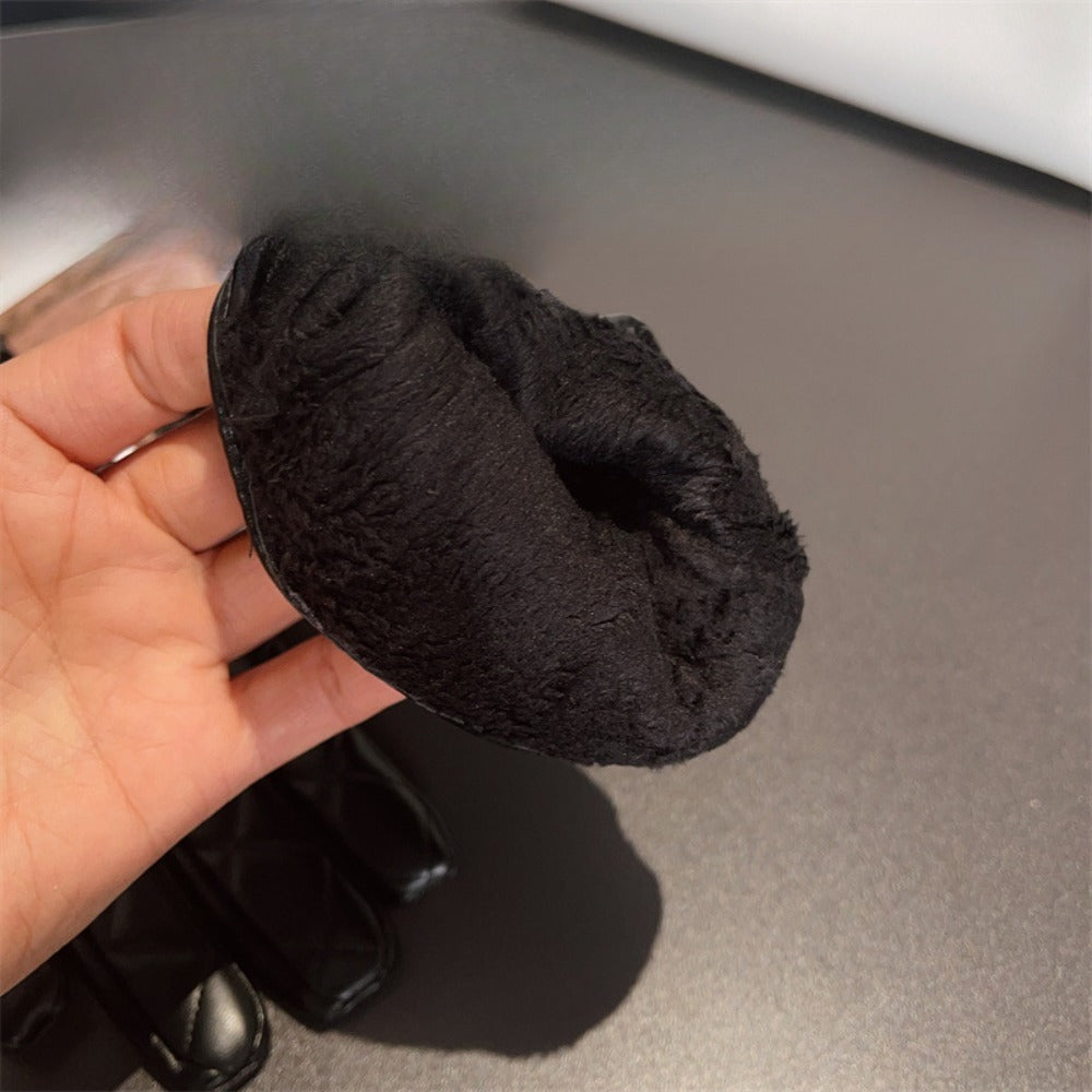 Gants coupe-vent en maille, noir