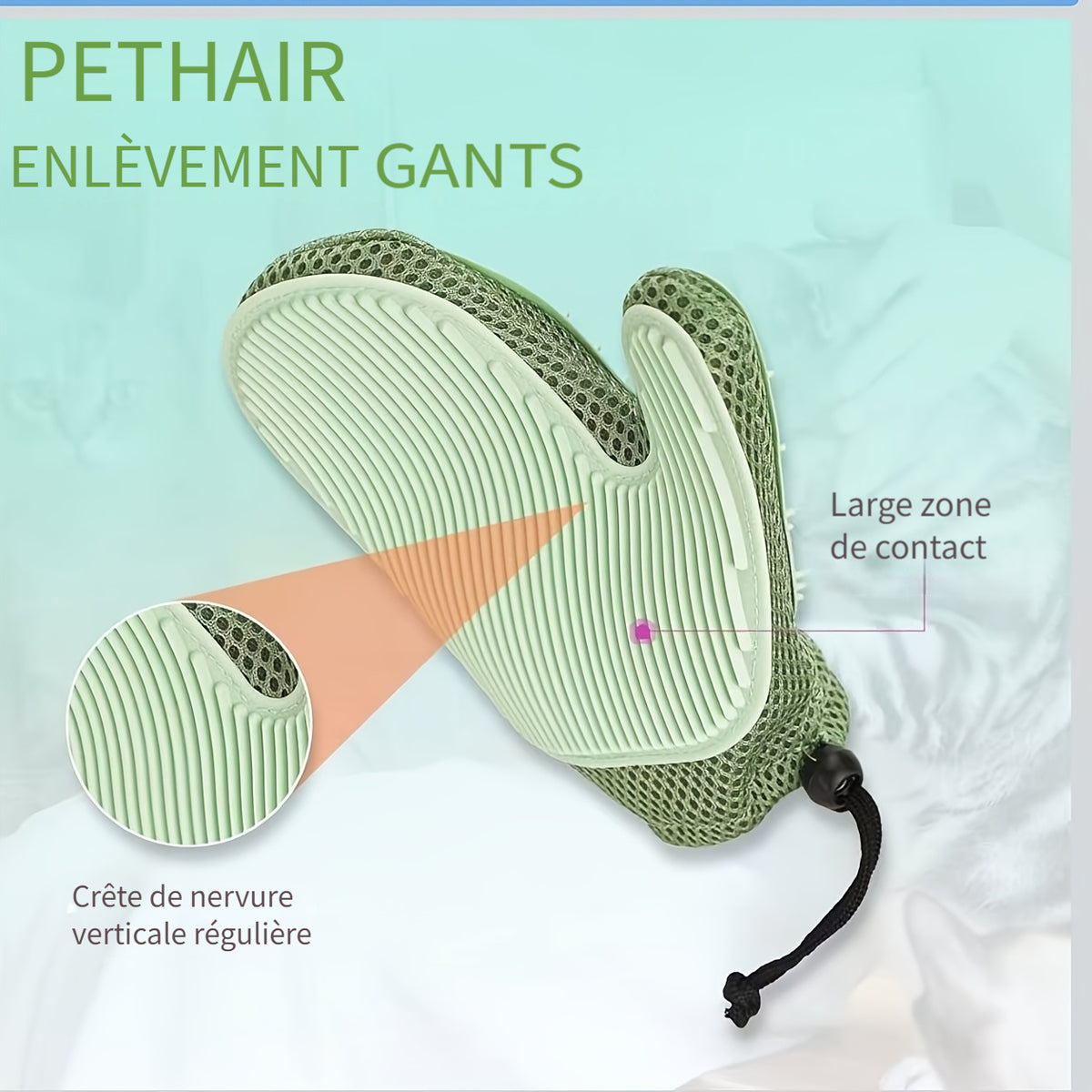 Gants de toilettage antidérapants