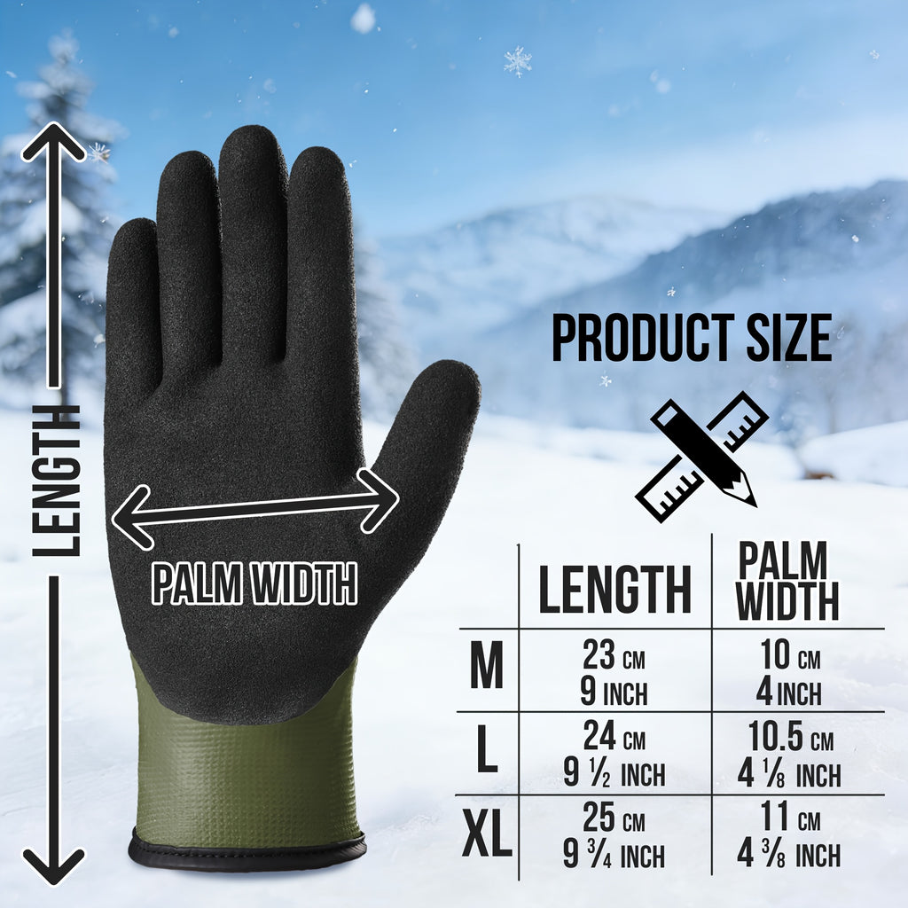 Gants doublés thermiques, vert