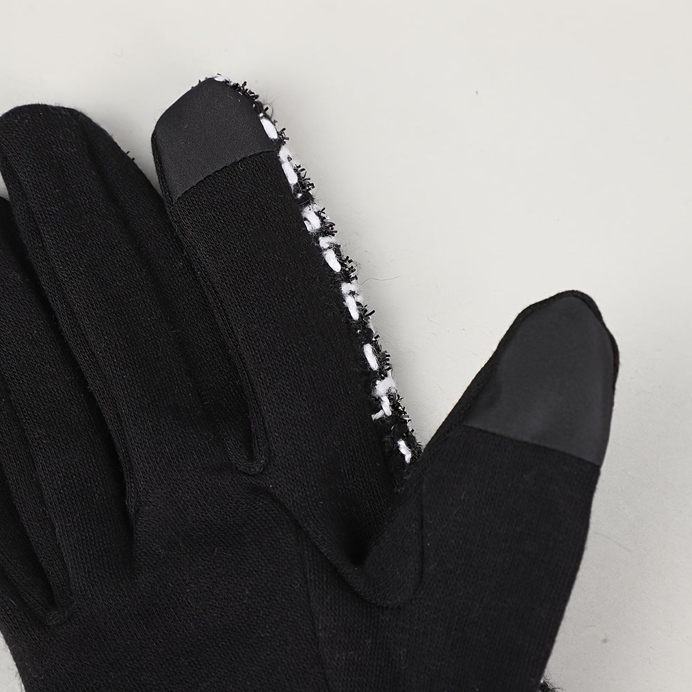 Gants en maille, noir, noir