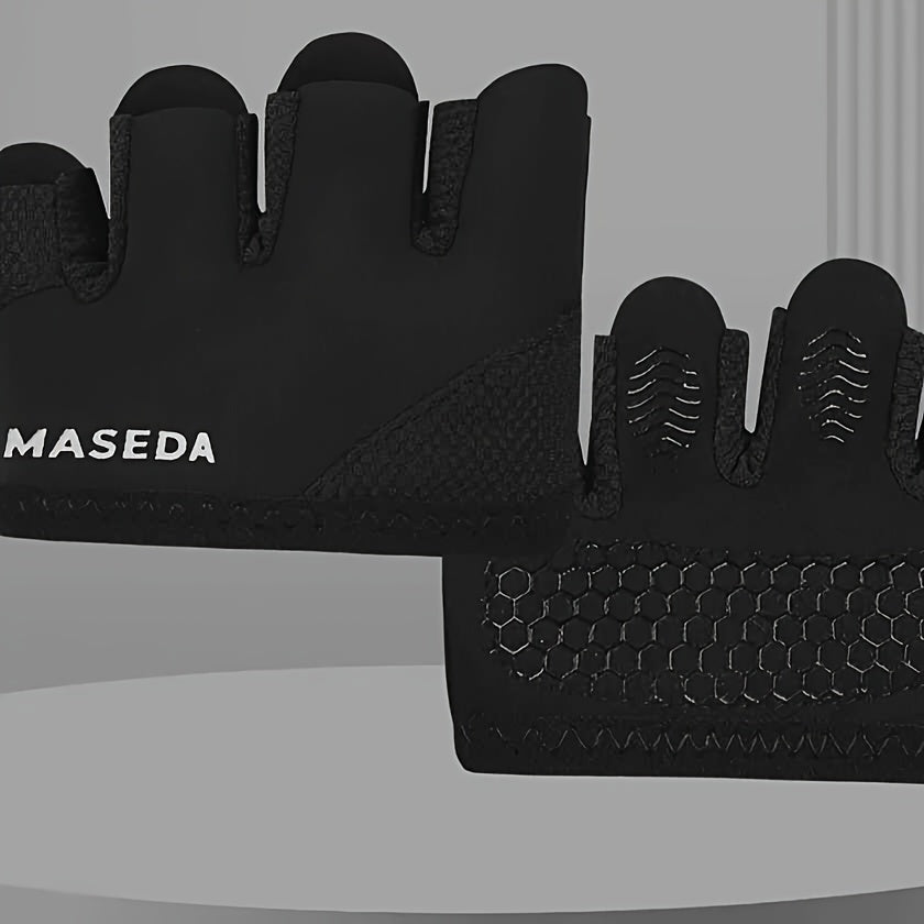 Gants de musculation à broche métal en cuir