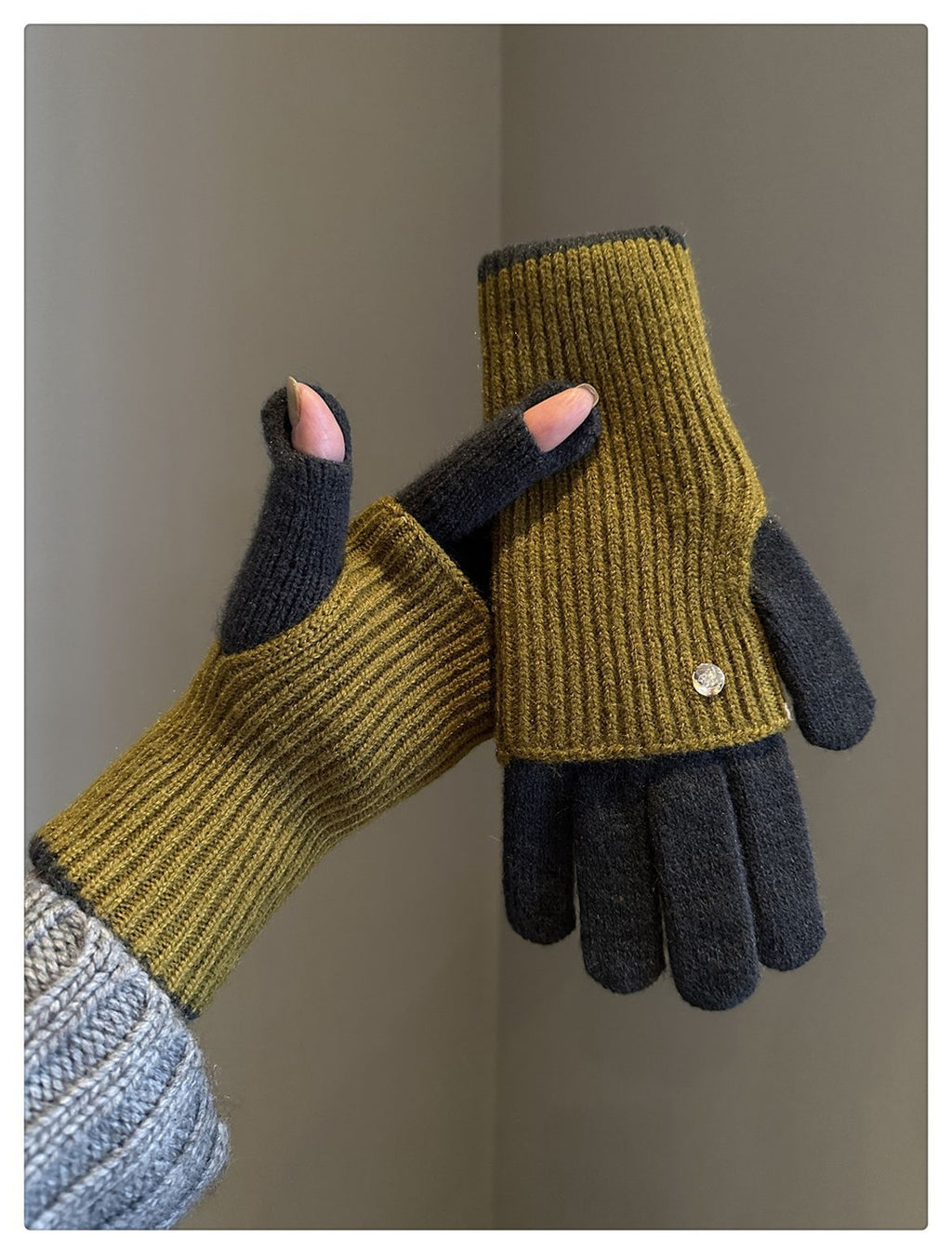 Gants sans doigts doublés en laine