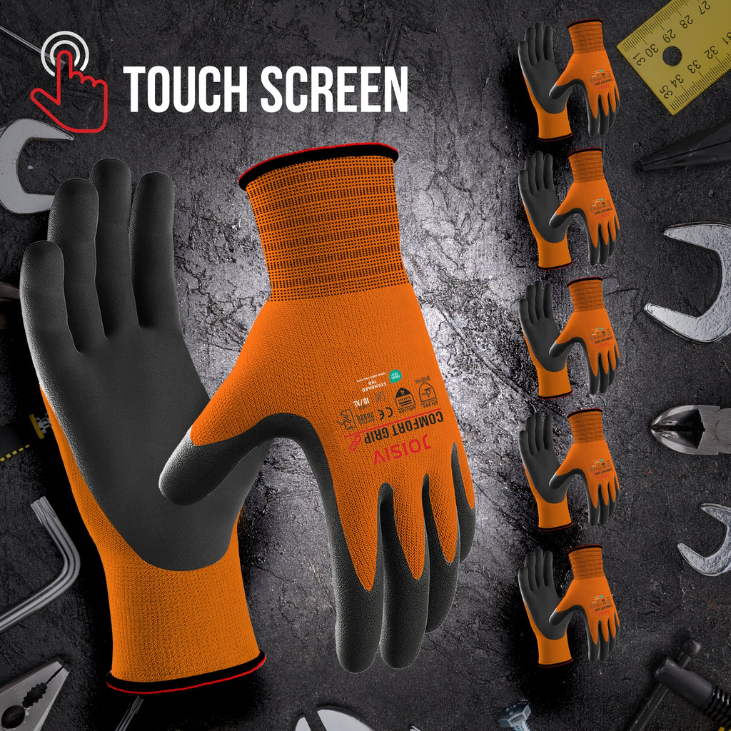 Gants de travail tactiles en maille enduite — lot de 12 paires