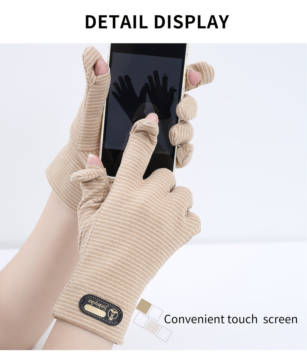 Gants sans doigts en maille, 3 coloris, noir, bleu et lavande