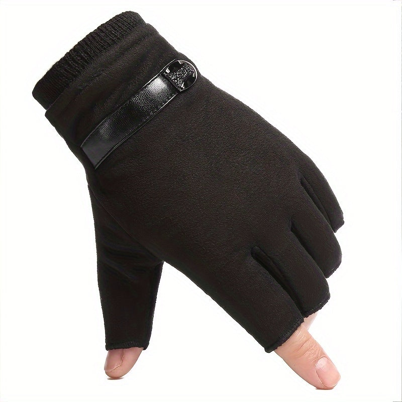 Mitaines à boucle décorative en suédine