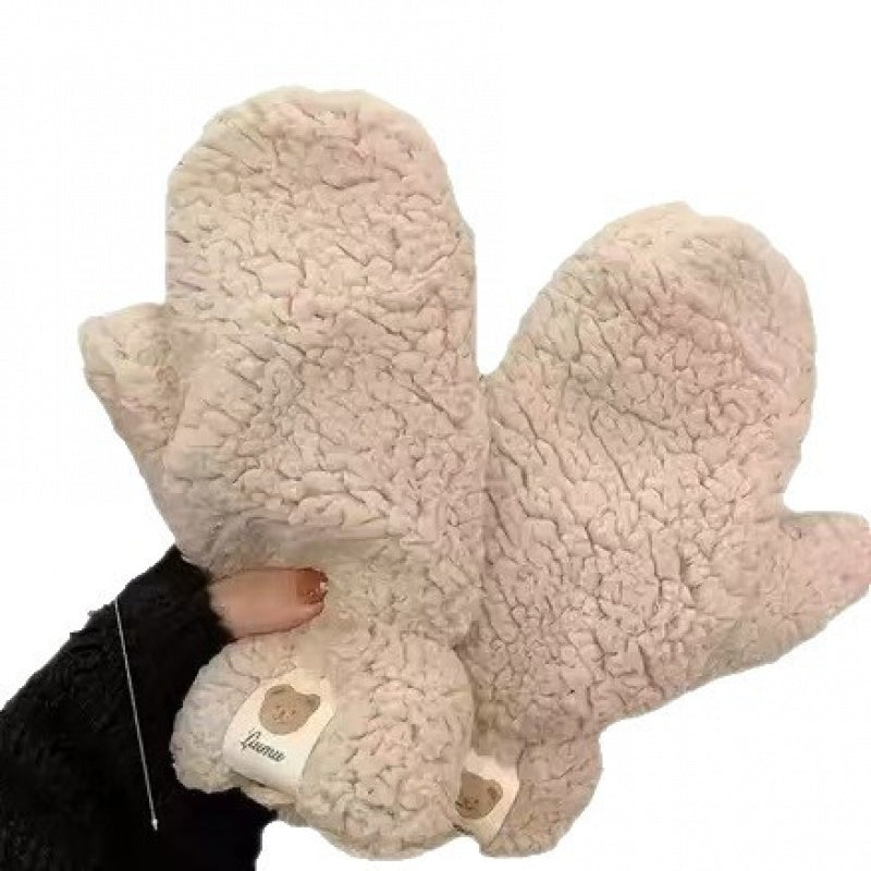 Gants mitaines doublés thermiques en coton