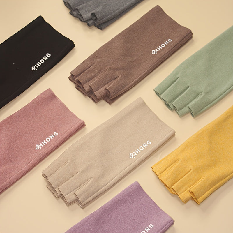 Gants sans doigts thermiques en maille, 8 coloris