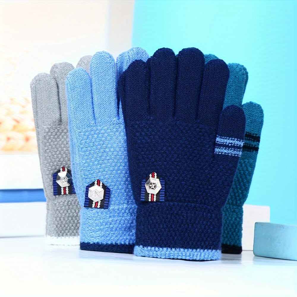 Gants épais en maille épaisse pour enfant — lot de 2 paires