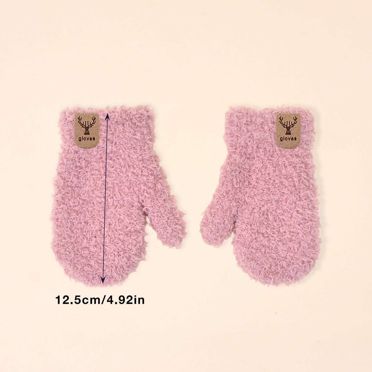 Moufles à étiquette cousue en peluche pour bébé — lot de 6 paires