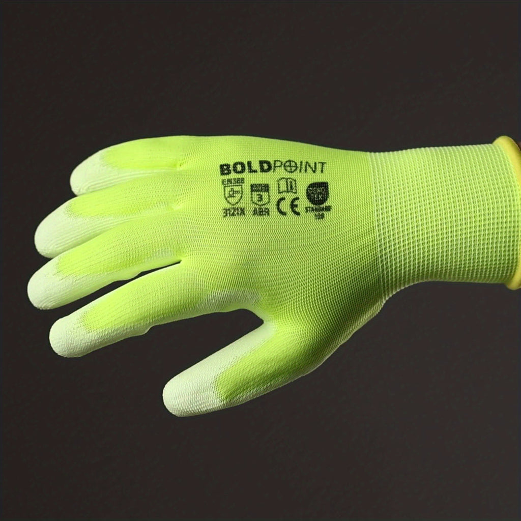 Gants de travail en maille enduite — lot de 18 paires