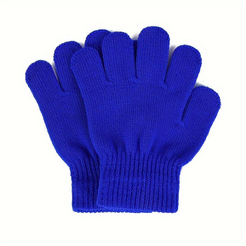 Gants en maille — lot de 5 paires, polychrome