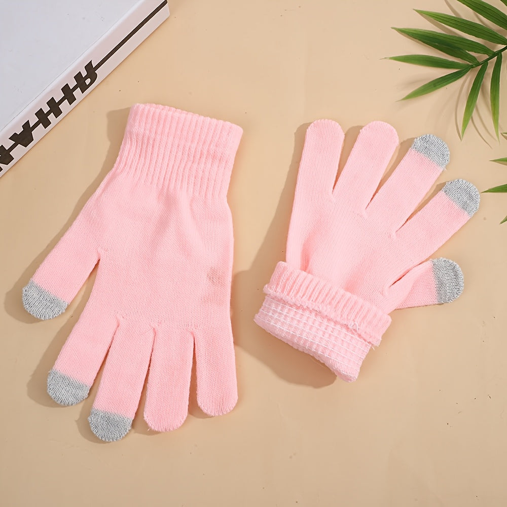 Gants tactiles thermiques en maille, 5 coloris