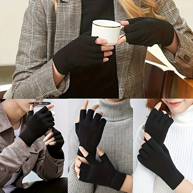 Gants sans doigts thermiques de conduite en maille — lot de 4 paires