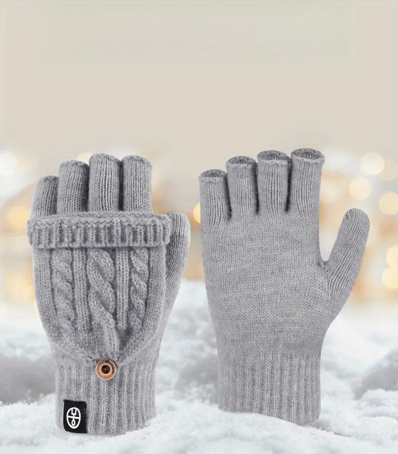Gants sans doigts doublés en maille