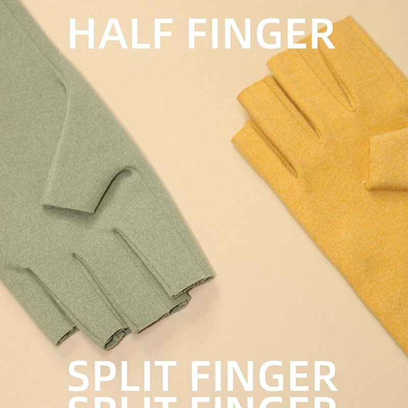 Gants sans doigts thermiques en maille, 8 coloris