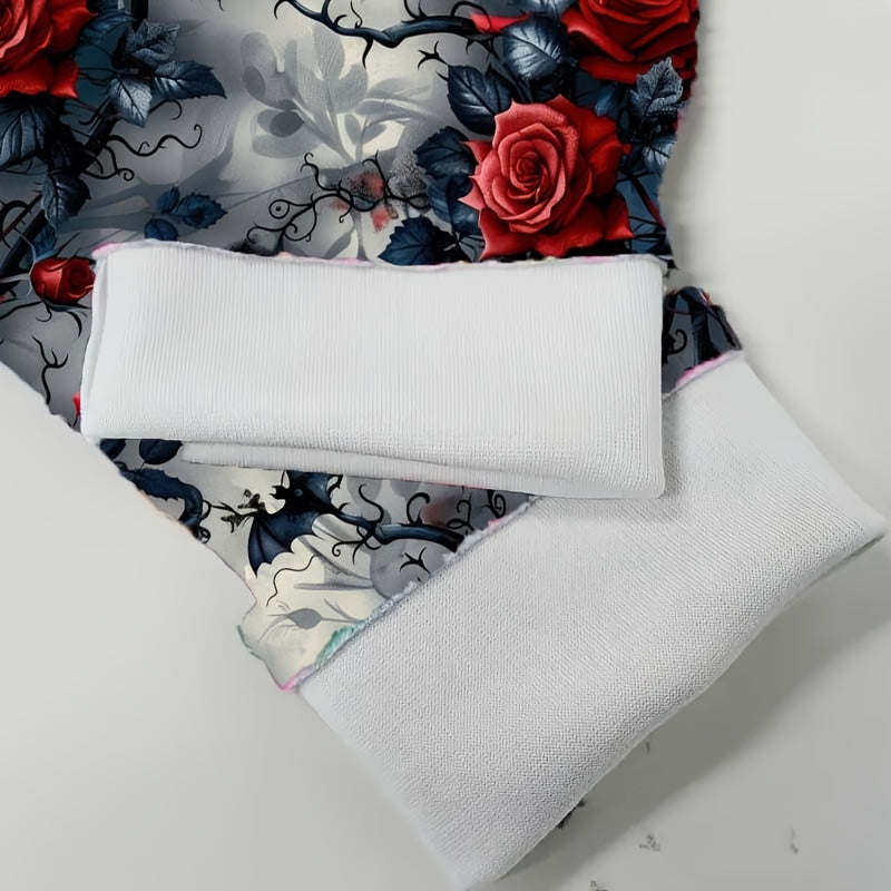 Gants sans doigts en maille, une rose