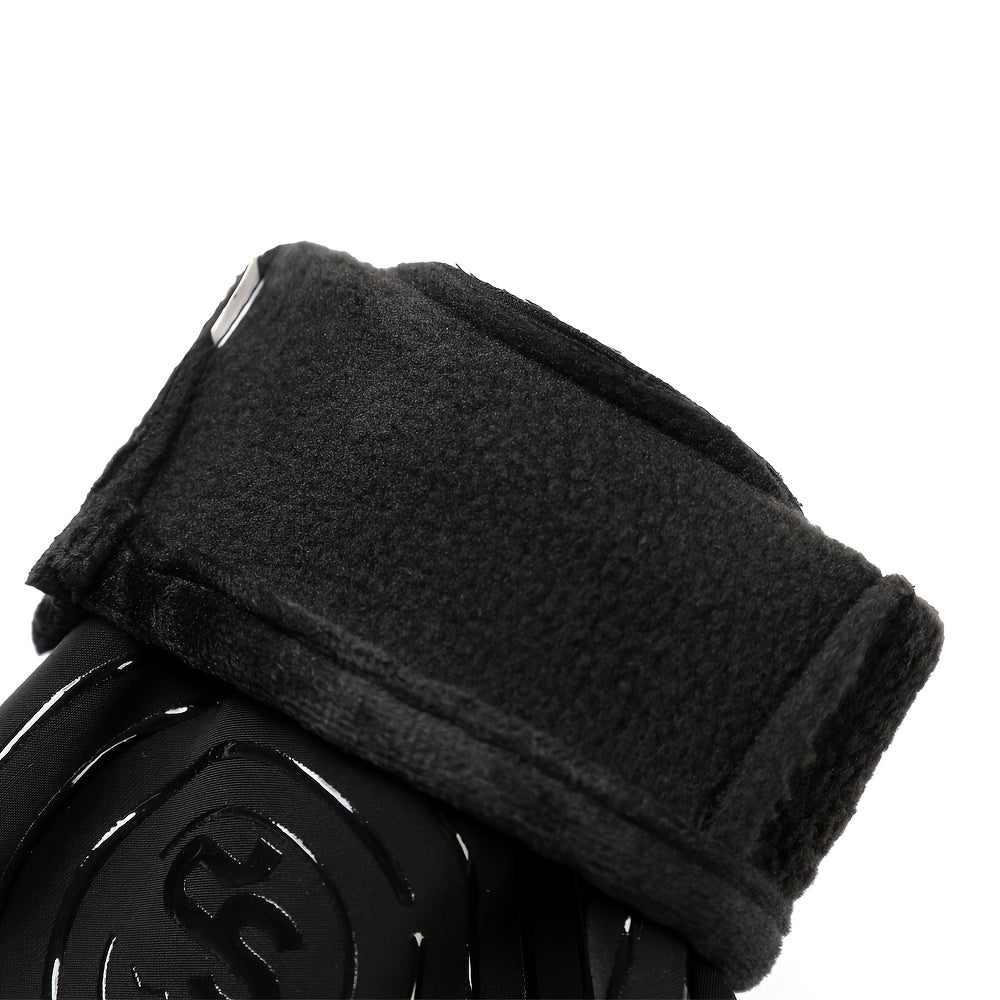 Gants tactiles coupe-vent doublés en simili cuir
