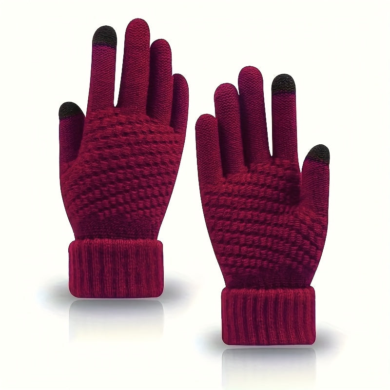 Gants tactiles longs en maille