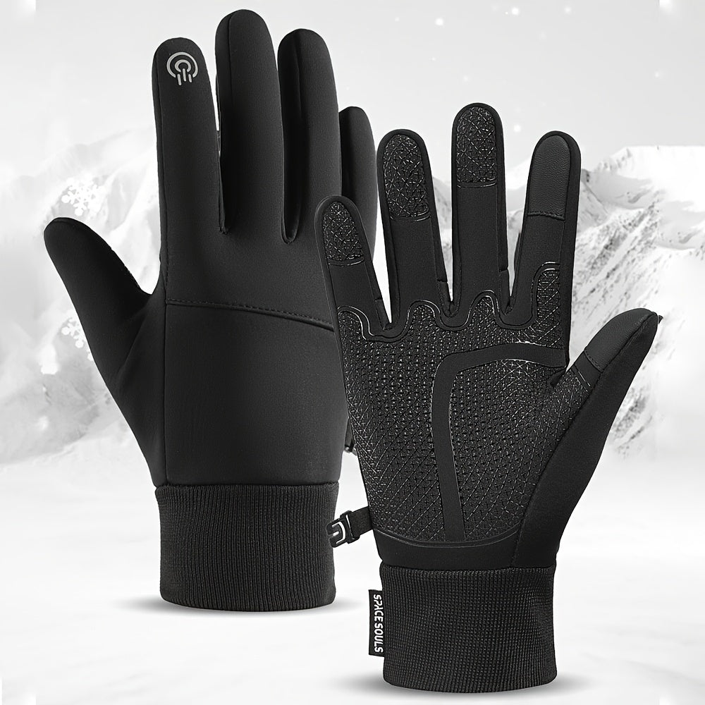 Gants tactiles coupe-vent thermiques en simili cuir, du M au XL