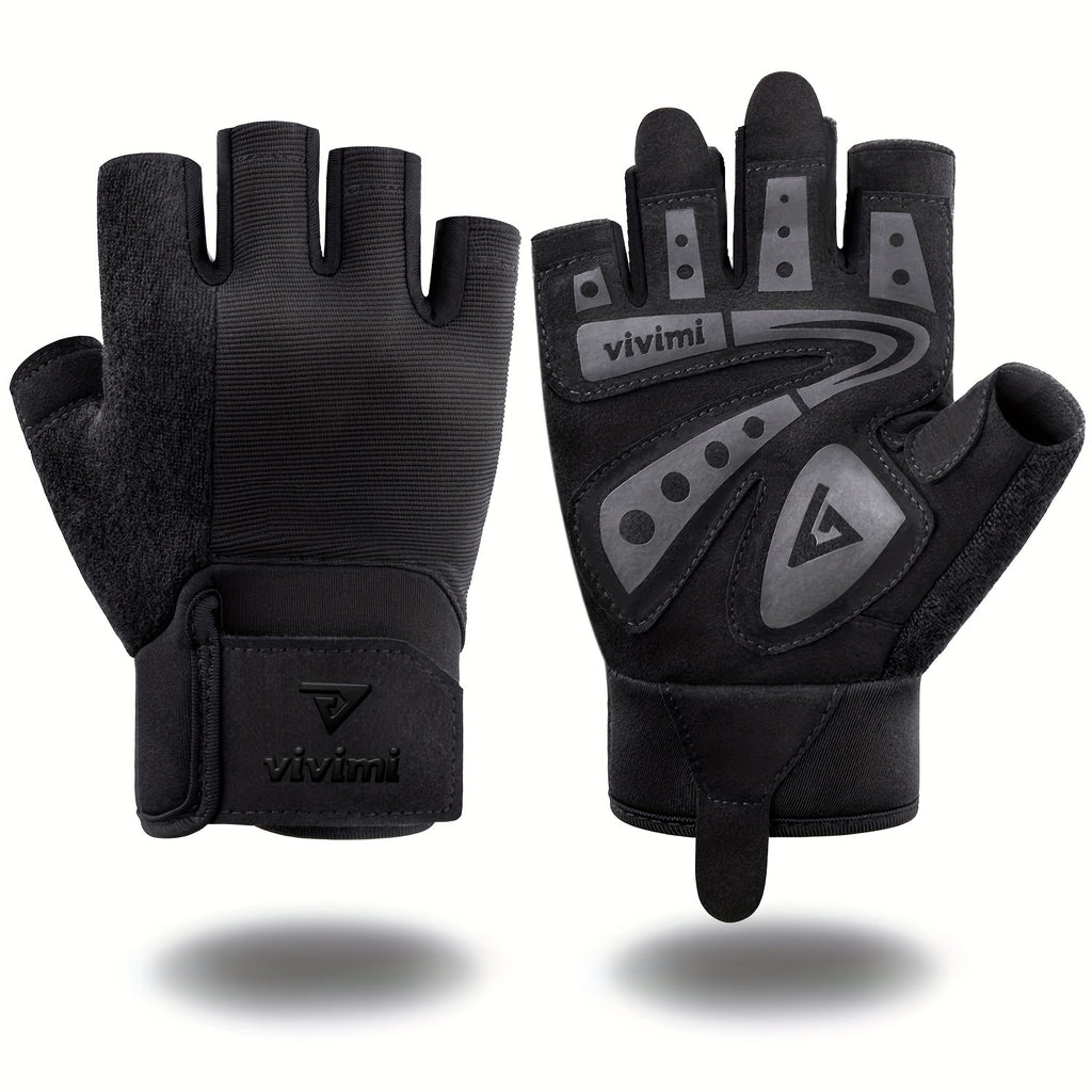 Gants de musculation à paume renforcée à sangle de poignet en maille à boucle