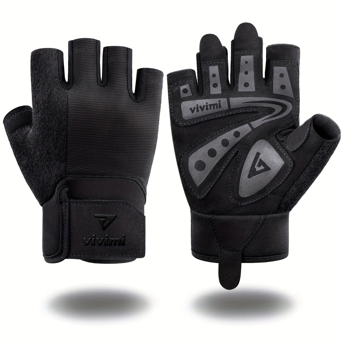 Gants de musculation à paume renforcée à sangle de poignet en maille à boucle