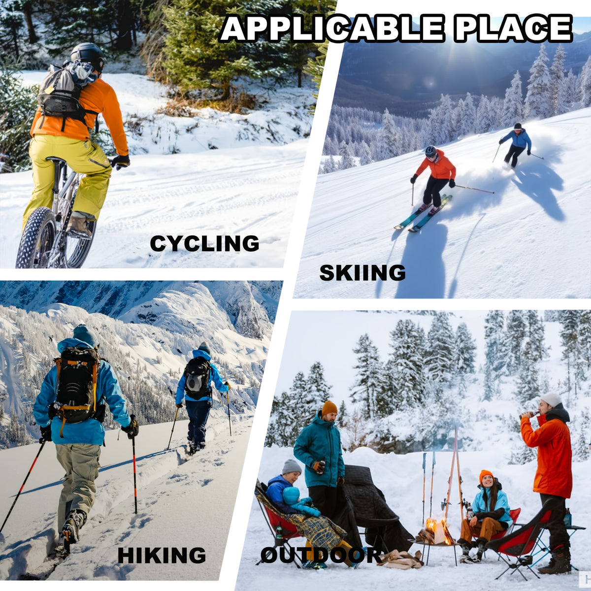 Moufles de ski imperméables à manchette longue en maille pour enfant àes oursons