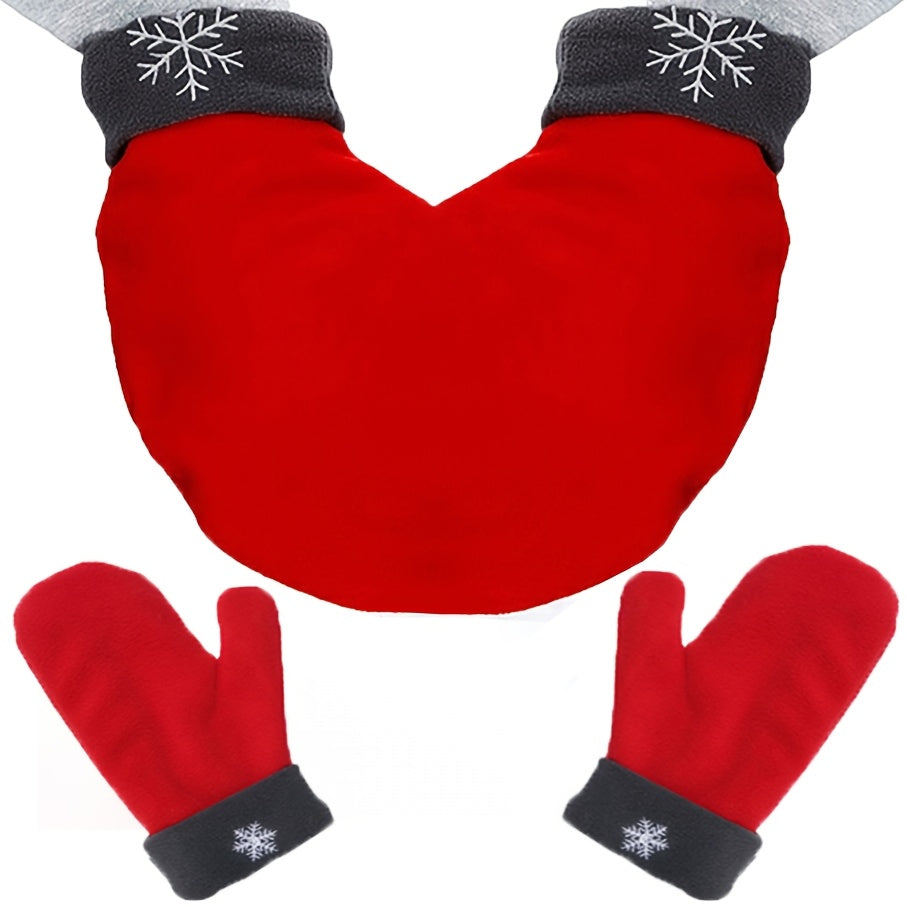Moufles brodées à flocons en maille — lot de 3 paires