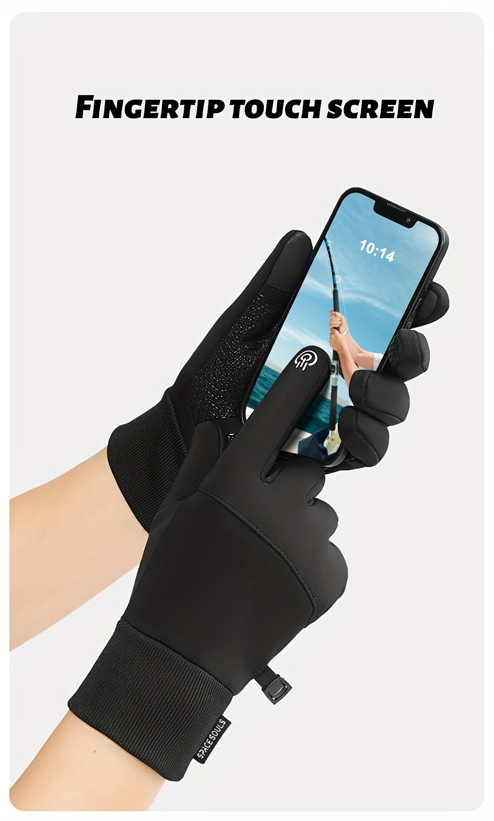 Gants tactiles coupe-vent thermiques en simili cuir, du M au XL