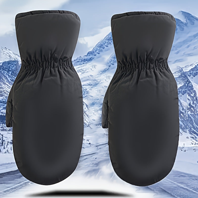 Moufles de ski imperméables à manchette longue en maille — lot de 2 paires