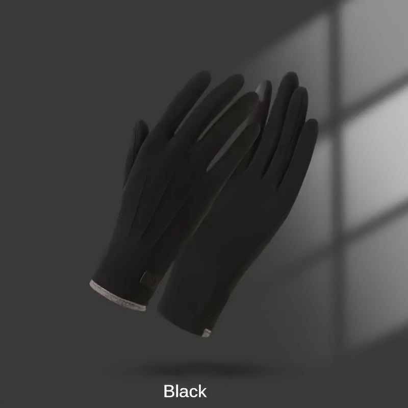 Gants tactiles à étiquette cousue en maille — lot de 2 paires, noir