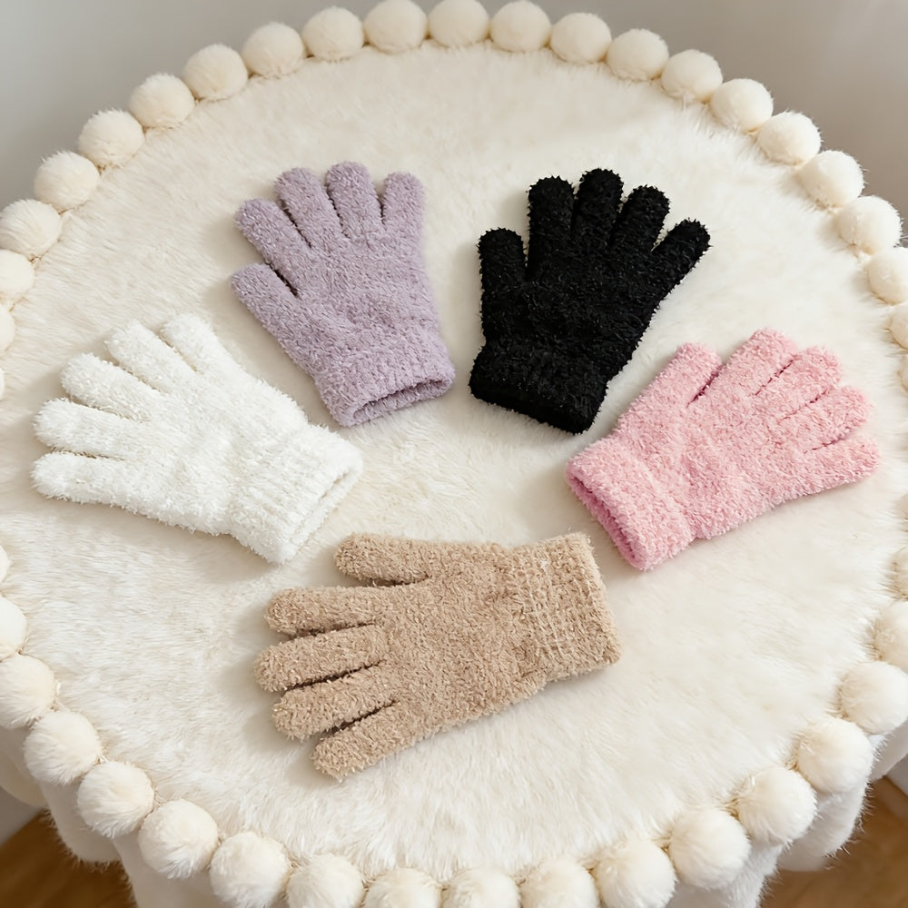 Gants épais à poignet côtelé en maille torsadée