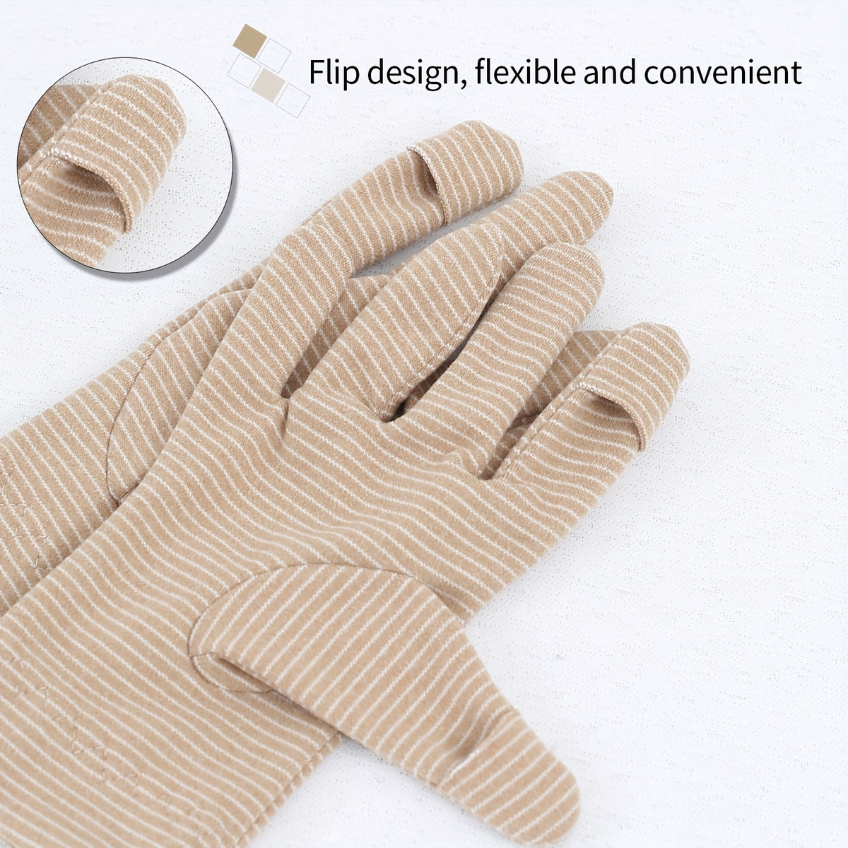 Gants sans doigts en maille, 3 coloris, noir, bleu et lavande