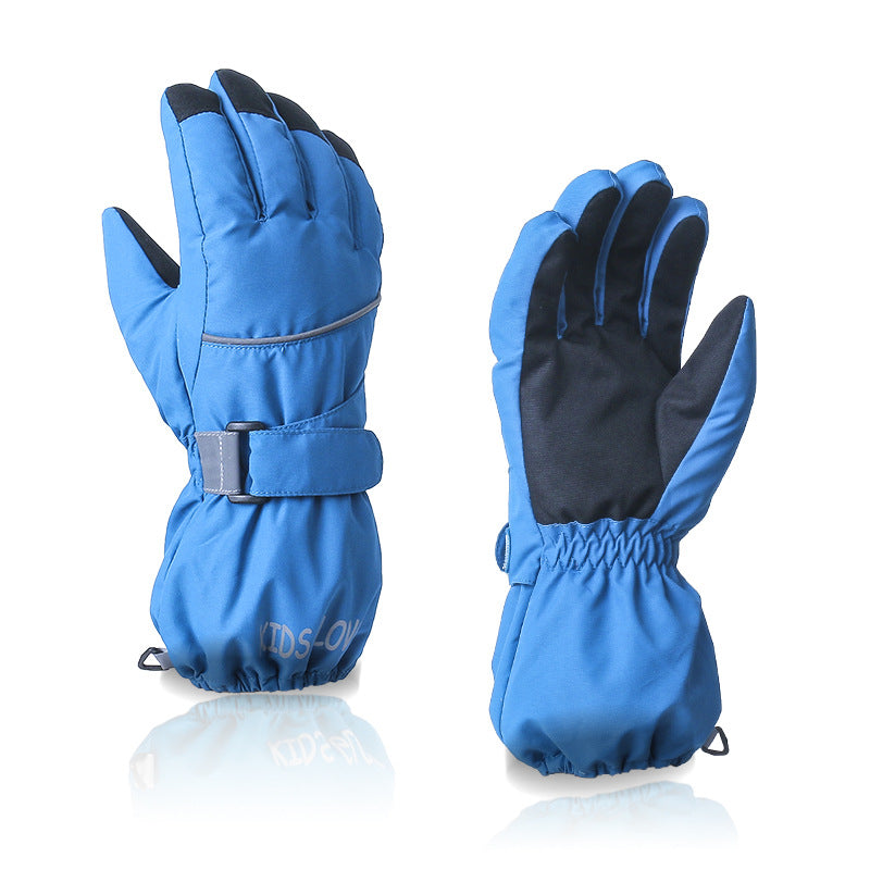 Moufles de ski imperméables en maille pour enfant