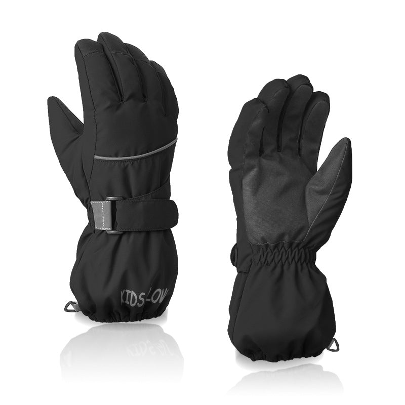 Moufles de ski imperméables en maille pour enfant