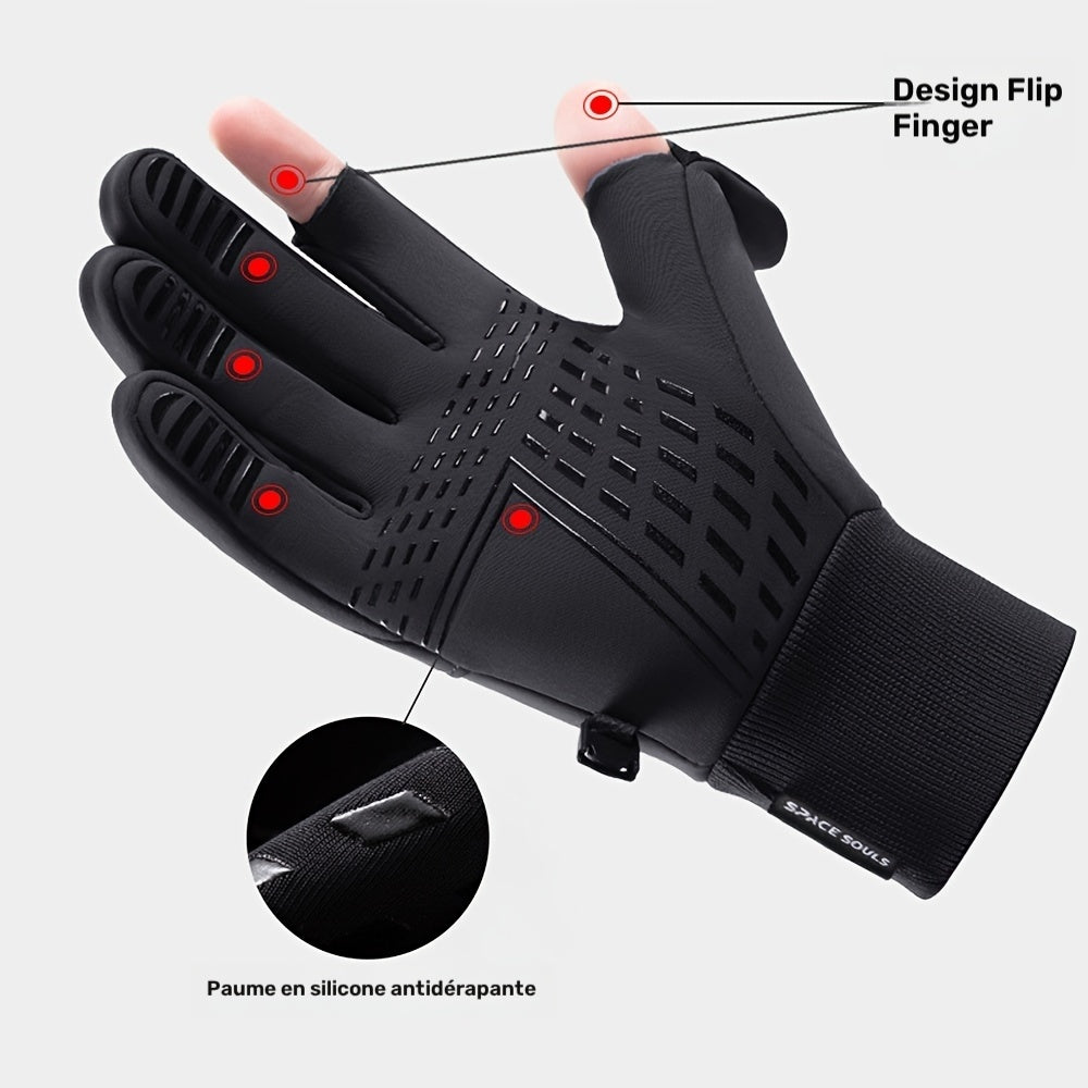 Gants à doigts rabattables à paume renforcée en softshell