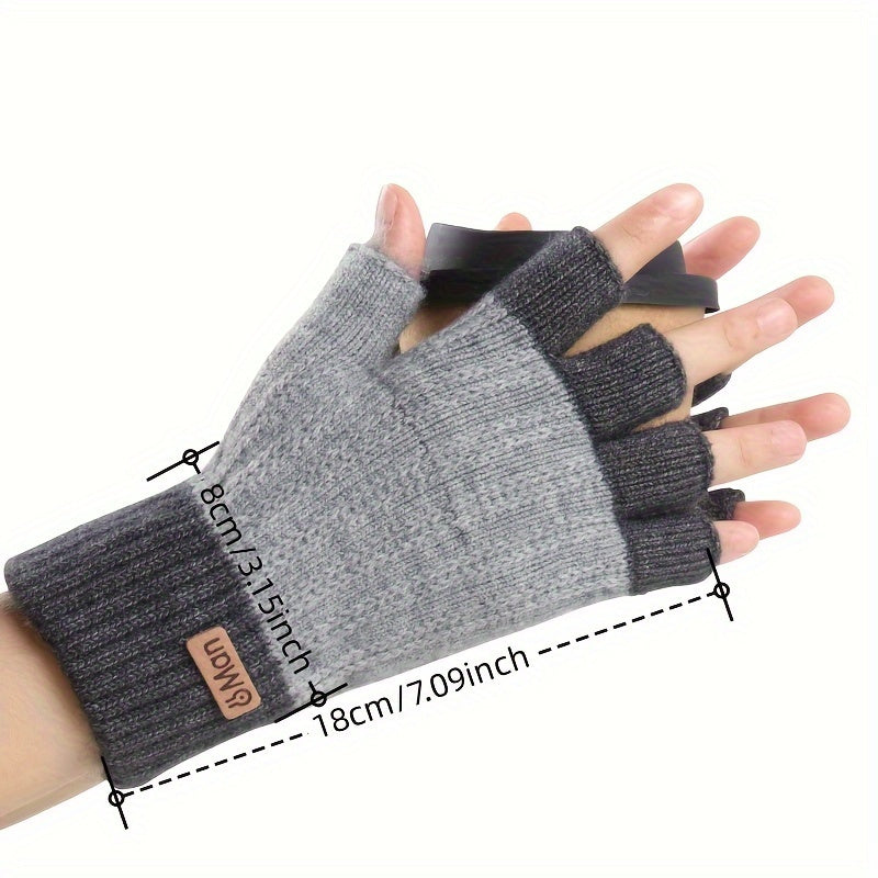 Gants sans doigts thermiques en maille, 3 coloris