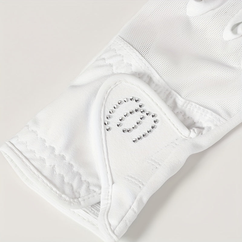 Gants à deux doigts ouverts de golf respirants à paume renforcée en simili cuir