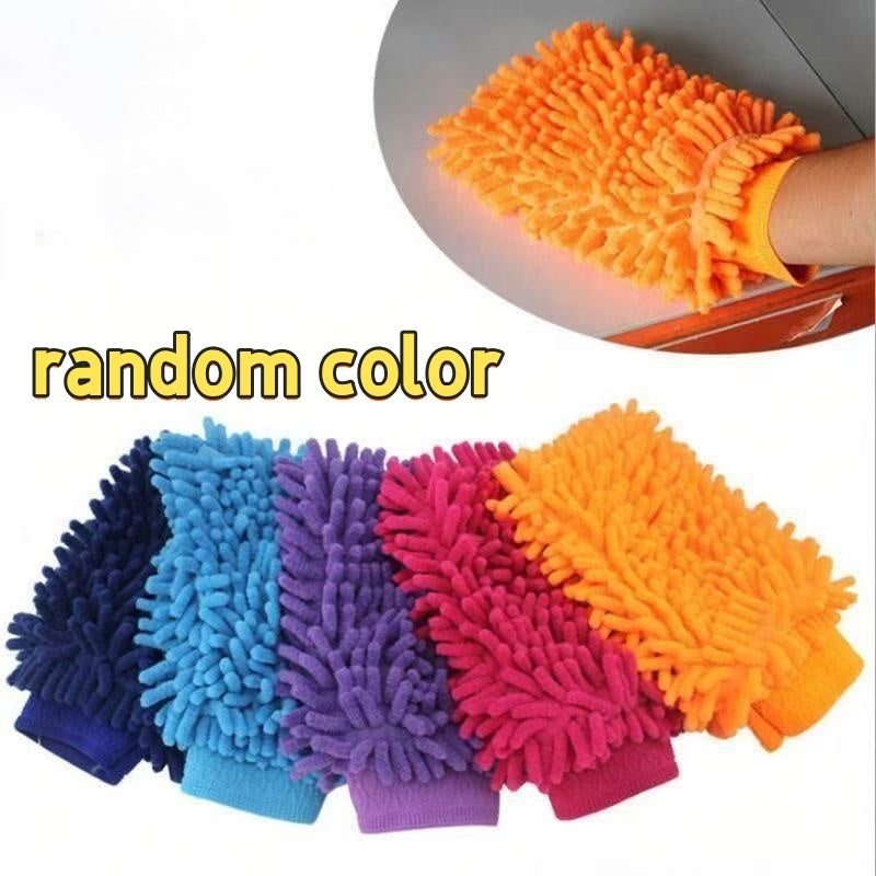 Gants de lavage en microfibre chenille — lot de 3 paires